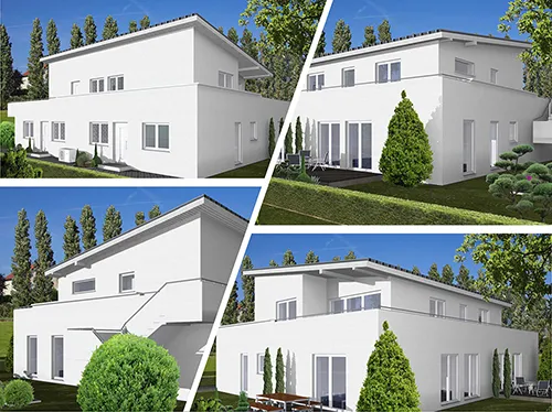 Abbildung Haus vier Perspektiven