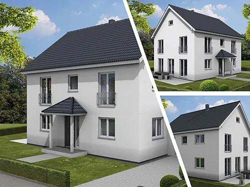 Abbildung Haus drei Perspektiven