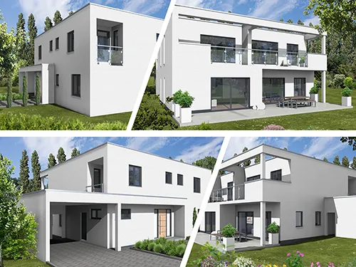 Abbildung Haus vier Perspektiven
