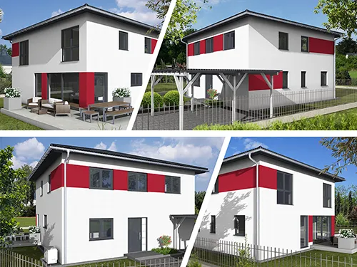 Abbildung Haus vier Perspektiven