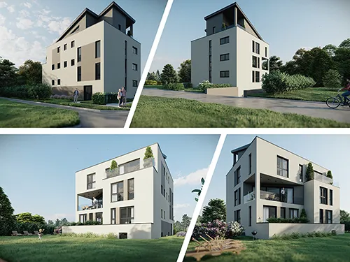 Abbildung Haus vier Perspektiven