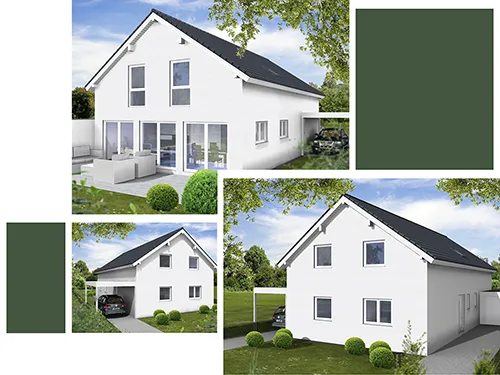 Abbildung Haus drei Perspektiven